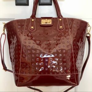 Arcadia Italian Red Patent Leather Large Tote